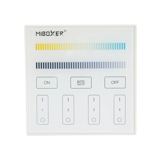 [181305] Mi-light T2 CCT väggkontroller touchpanel 4 zoner 2,4Ghz 230V