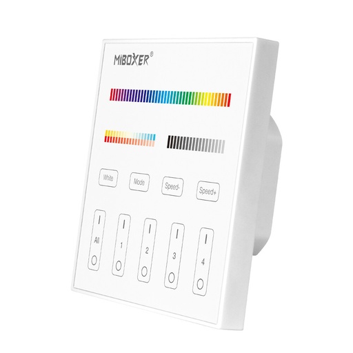 [181329] Mi-light T4 RGB+CCT väggkontroller touchpanel 4 zoner 2,4Ghz 230V