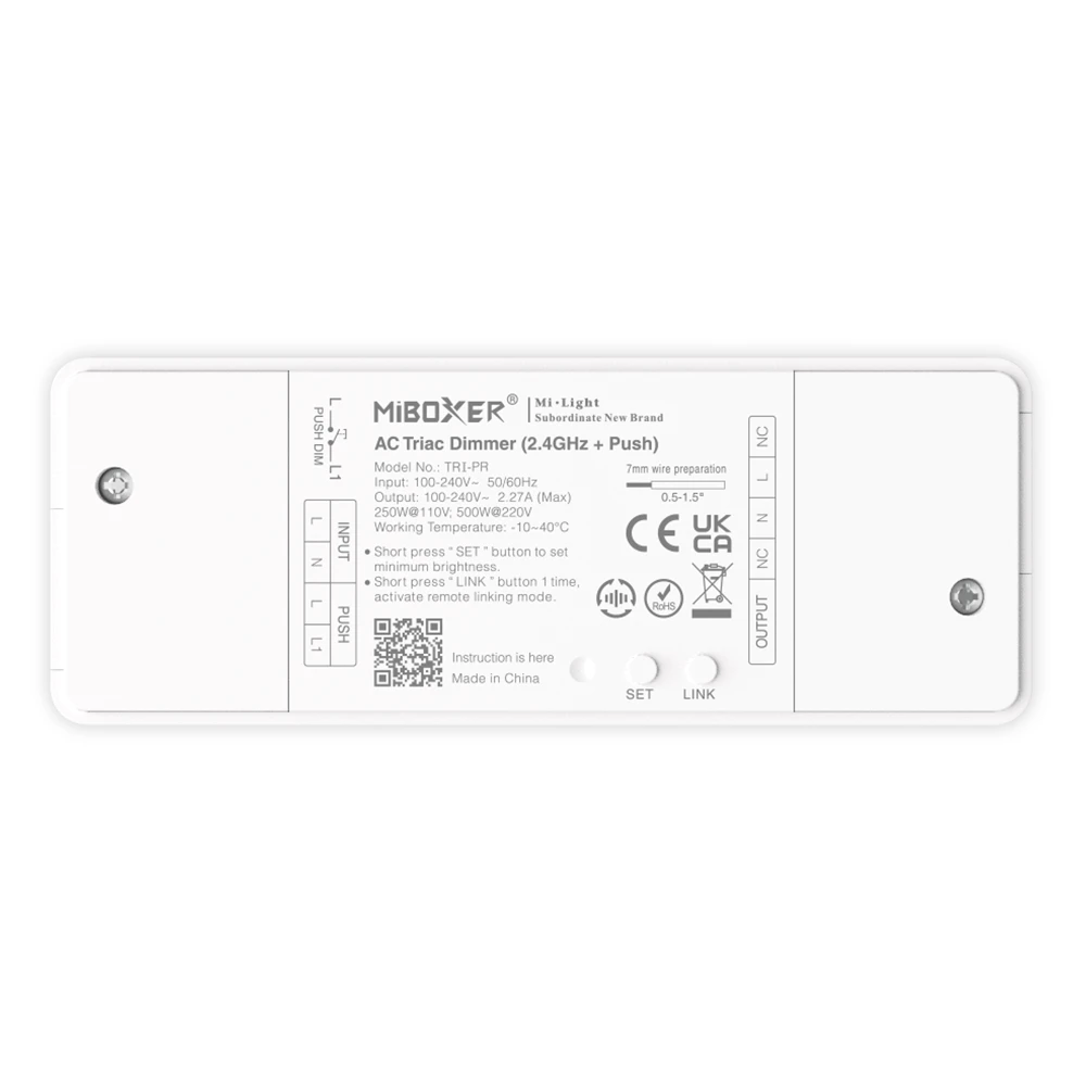 [185358] Mi-Light TRI-PR 500W AC Triac Dimmer (2.4GHz PUSH)