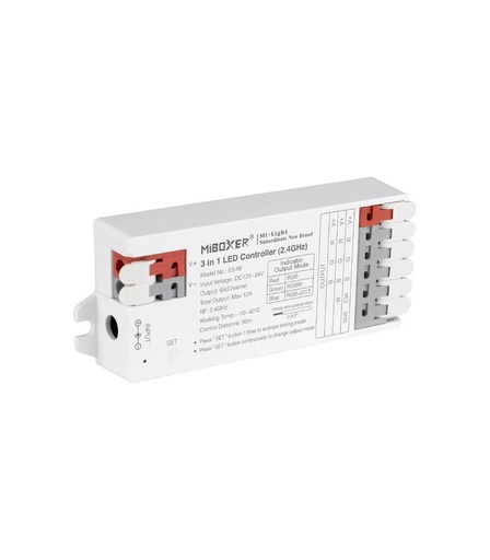 [184795] Mi-Light E3-RF 3 in 1 LED kontroller (2.4GHz + PUSH + DMX512)