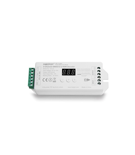 [181091] Mi-Light D3-CX DMX512 trevägs konstantspänningsdekoderkontroller (DMX 512)