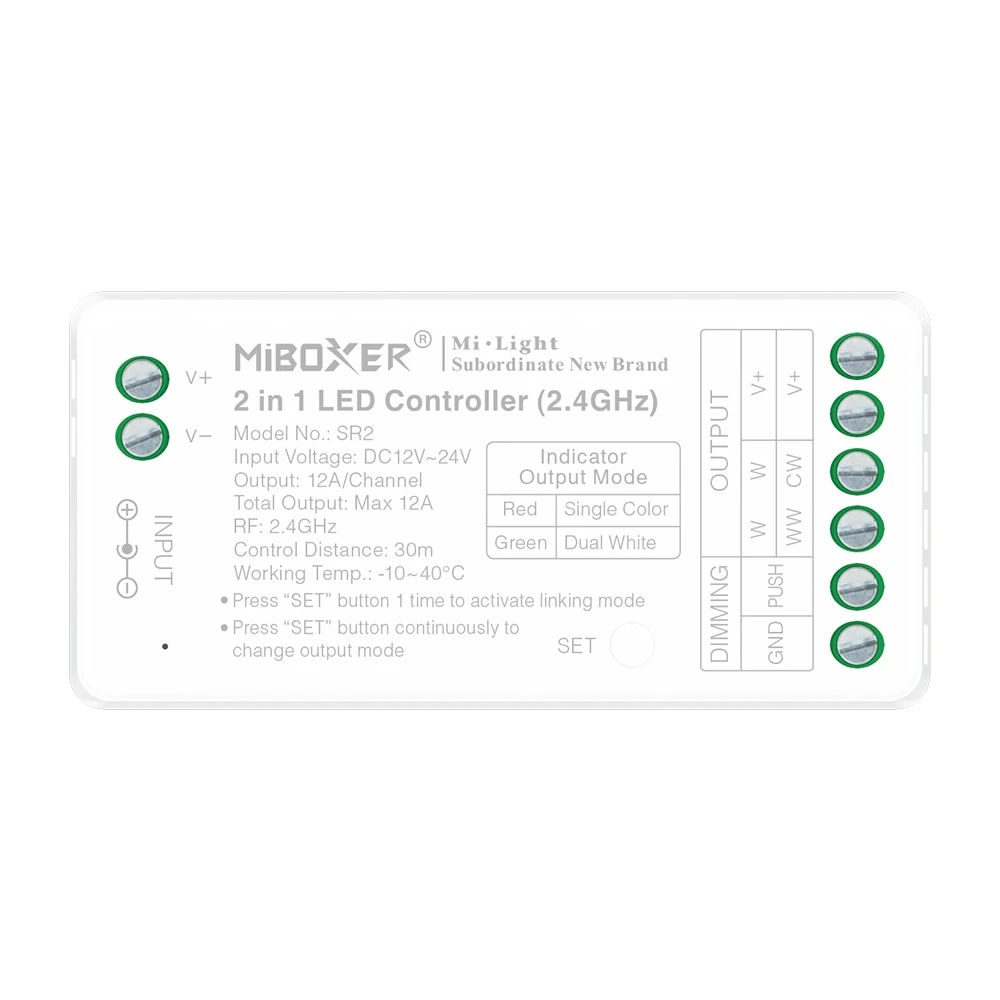 [185525] Mi-Light SR2 2-i-1 LED-kontroller (2,4 GHz)