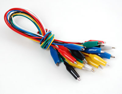 [1008] Small Alligator Clip Test Lead (set of 12)