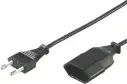Ojordad apparatkabel 2m, rak CEE 7/16 - rak IEC 60906-1 Class 0