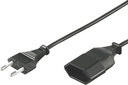 Ojordad apparatkabel 5m, rak CEE 7/16 - rak IEC 60906-1 Class 0