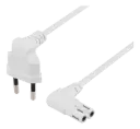 Ojordad apparatkabel 0,5m, CEE 7/16 - IEC 60320 C7, vit