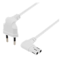 Ojordad apparatkabel 5m, CEE 7/16 - IEC 60320 C7, vit