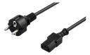 Apparatkabel 10m, CEE 7/7 - IEC 60320 C13, svart