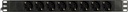 Grenuttag 3m, 8xCEE 7/4, 1xCEE 7/7, petskydd, svart