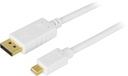 DisplayPort till Mini DisplayPort kabel 2m, 20-p ha - ha, vit