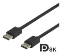 DisplayPort kabel 3m, DP 1.4, 7680x4320 i 60Hz, svart