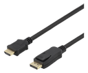 DisplayPort - HDMI kabel 10m, 3840x2160 i 30Hz, 10,8Gb/s, svart
