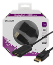 DisplayPort till HDMI 2.0b-kabel 1m, 4K i 60Hz, svart