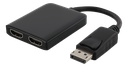 DisplayPort - 2xHDMI MST-hubb, 3840x2160 i 30Hz, svart