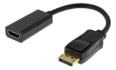 DisplayPort till HDMI adapter, 4K 60Hz, 0,2m, svart