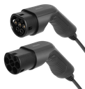 E-Charge laddkabel, typ 2 till typ 2, 1 fas, 16A, 3,6KW, 10m, svart
