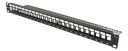 DELTACO 19" patchpanel, 24 portar, utan kontakter, 1U, svart