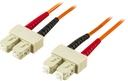DELTACO OM2 fiberkabel, SC - SC, duplex, UPC, 50/125, 5m, orange