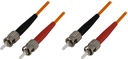 DELTACO OM1 fiberkabel, ST - ST, duplex, UPC, 62,5/125, 10m, orange