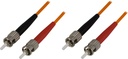 DELTACO OM1 fiberkabel, ST - ST, duplex, UPC, 62,5/125, 1,5m, orange