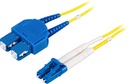 DELTACO Fiberkablage LC - SC, duplex, singlemode OS2, 2m