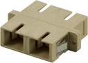 DELTACO snap-in skarvdon för fiber, 2xSC-SC, Multimode, duplex, beige