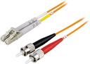 DELTACO OM1 fiberkabel, LC - ST, duplex, UPC, 62,5/125, 5m, orange