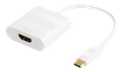 DELTACO USB-C till HDMI adapter, Typ C ha - HDMI ho, 4K, UHD, vit