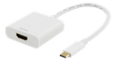 DELTACO USB-C till HDMI adapter, 4096x2160 30Hz, vit