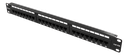 DELTACO 19" patchpanel, 24xRJ45, Cat6a, UTP, 1U, 10Gbps, svart
