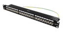 DELTACO 19" patchpanel, 24xRJ45, Cat6a, 1U, STP, metall, svart 