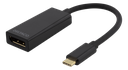 DELTACO USB 3.1 till DisplayPort adapter, USB typ C  - DP hona, svart