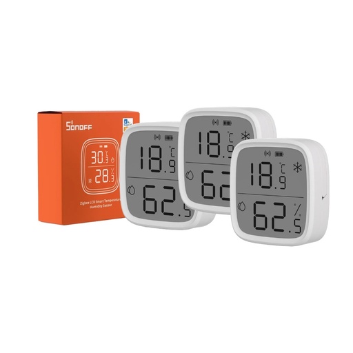 [SNZB-02D-3] Temperatur/luftfuktighetsmätare med skärm | 3-pack