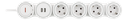 Flexibelt grenuttag med 4 kontakter 1,4m, 16A 3500W, 2x USB-A, vit