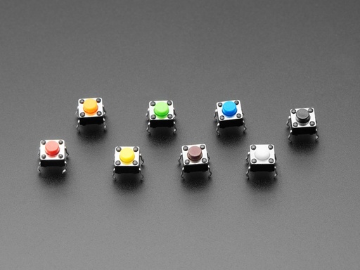 [rainbowbutton 8p] 6mm Rainbow Tactile Button - 8 Pieces