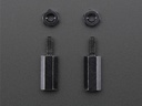 Brass M2.5 Standoffs for Pi HATs - Black Plated - Pack of 2