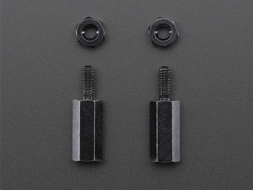 [2336] Brass M2.5 Standoffs for Pi HATs - Black Plated - Pack of 2