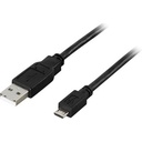 USB 2.0 kabel Typ A ha - Typ Micro B ha, 0,5m Svart