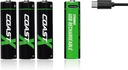 Uppladdningsbart batteri AA, 1,5V, 2400mAh, 4-pack