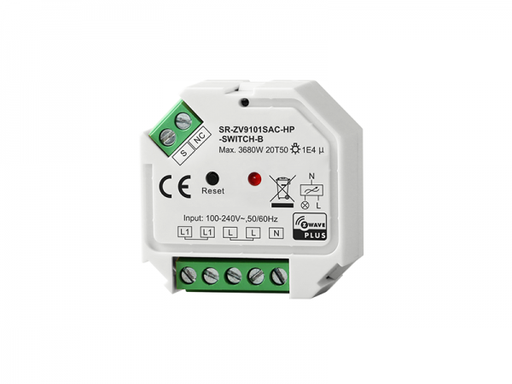 [SR-ZV9101SAC-HP-SWITCH-B] Inbyggnadsrelä 16A - 1-kanal med Z-Wave