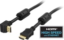 Vinklad HDMI kabel 3m, High Speed HDMI, svart