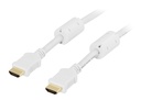 HDMI kabel 1,5m, Premium High Speed HDMI with Ethernet, vit