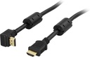 Vinklad HDMI kabel 5m, HDMI High Speed with Ethernet, svart