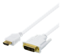HDMI till DVI-kabel 3m, Full HD, vit