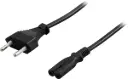 Ojordad apparatkabel 0,5m, rak CEE 7/16 - rak IEC C7