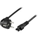 Apparatkabel 0,5m, vinklad CEE 7/7 - rak IEC C5, svart