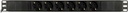 Grenuttag 3m, 6xCEE 7/4, 1xCEE 7/7, petskydd, svart