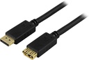 DisplayPort förlängningskabel 1m, 20-pin ha - ho, svart
