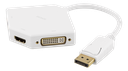 DisplayPort till DVI-D/HDMI/VGA adapter, 0,2m, vit