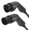 E-Charge laddkabel, typ 2 till typ 2, 1 fas, 32A, 7,6KW, 5m, svart